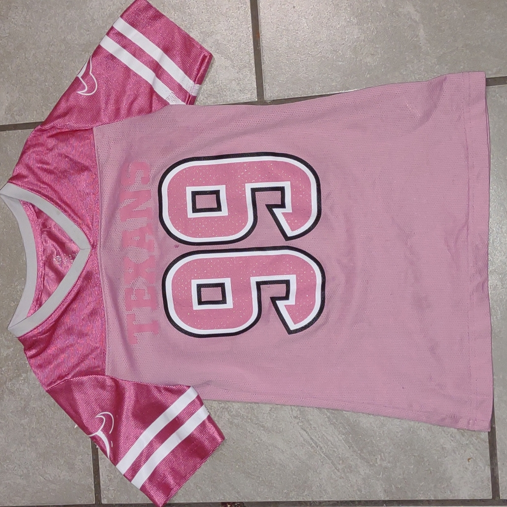 GIRLS NFL HOUSTON TEXANS WATT 99 JERSEY PINK